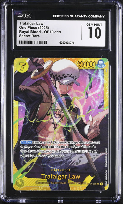 Trafalgar Law OP10-119 CGC 10 cert 6050994074 front