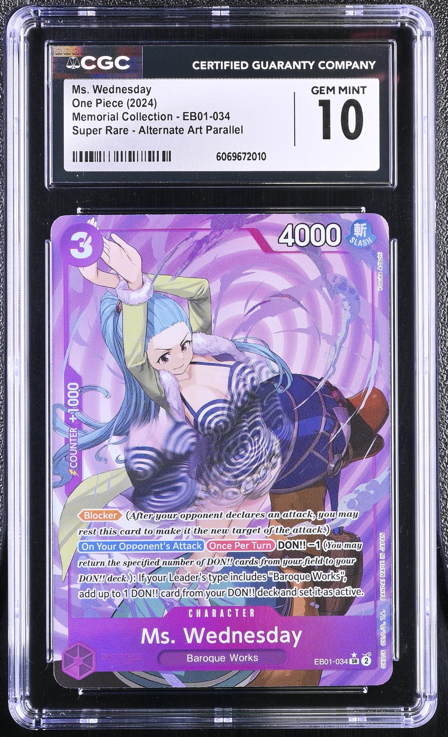 Ms. Wednesday EB01-034 CGC 10 cert 6069672010 front