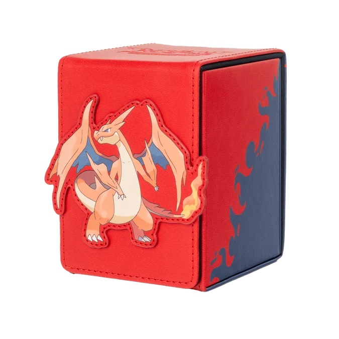 Mega Charizard Y Alcove Flip deck box – angled view