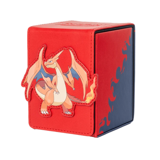 Mega Charizard Y Alcove Flip deck box – angled view