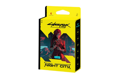 Cyberpunk TCG The Heist starter deck alternate angle
