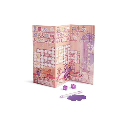 Daydream foldable game board with dice, pen, and eraser