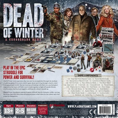 Dead of Winter game components and box back