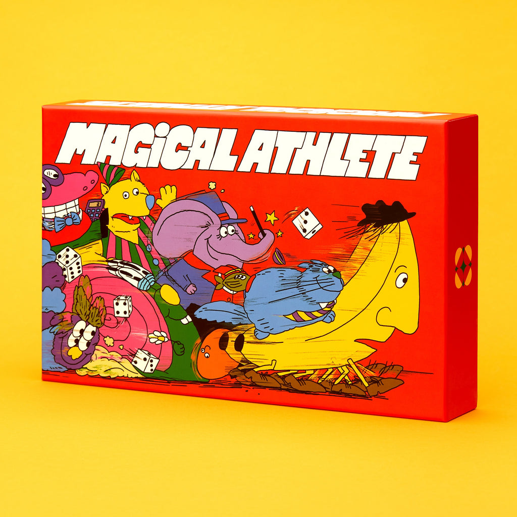 Magical Athlete board game box and components