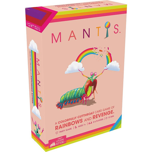 Mantis English card game box angled front view