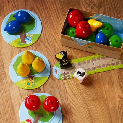 HABA My First Orchard game components arranged for play