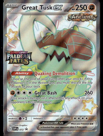 Great Tusk ex - 072 (Paldean Fates Stamped)