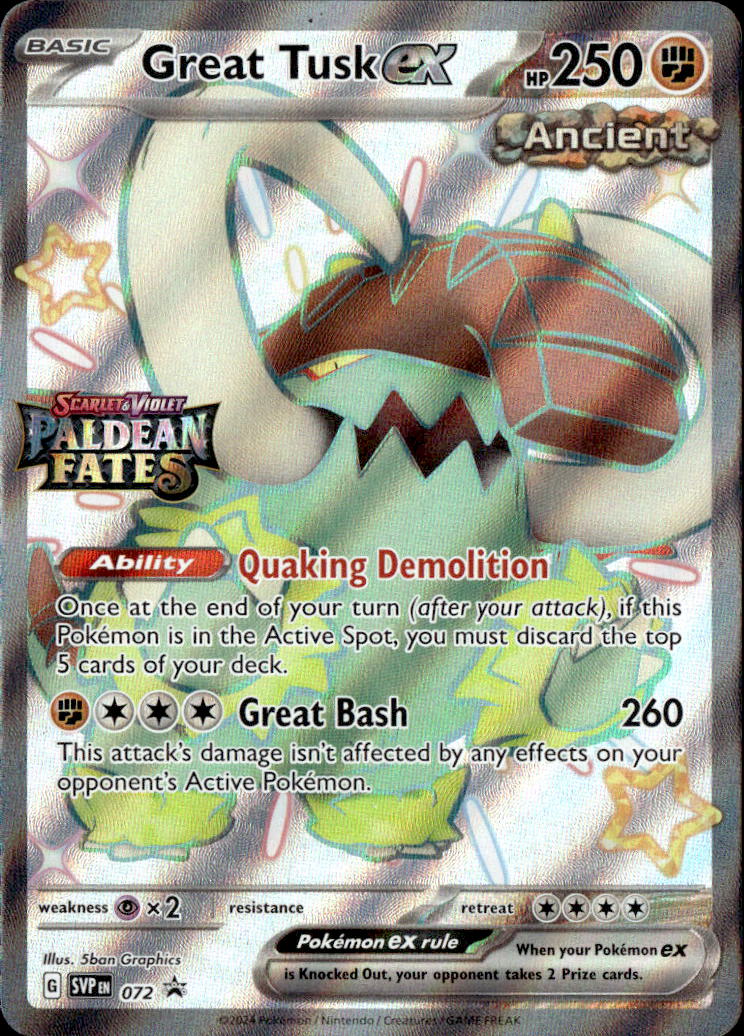 Great Tusk ex - 072 (Paldean Fates Stamped)