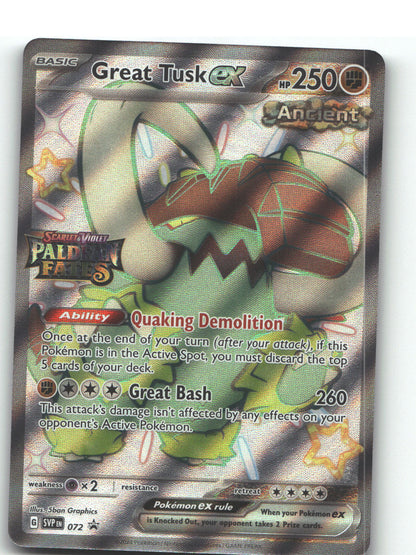 Great Tusk ex - 072 (Paldean Fates Stamped)