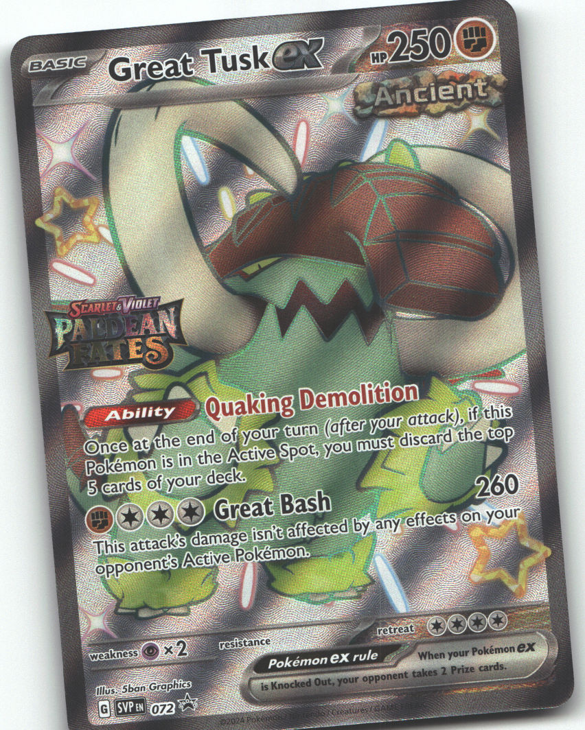 Great Tusk ex - 072 (Paldean Fates Stamped)