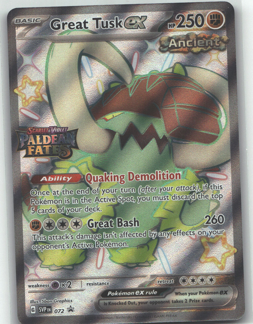 Great Tusk ex - 072 (Paldean Fates Stamped)