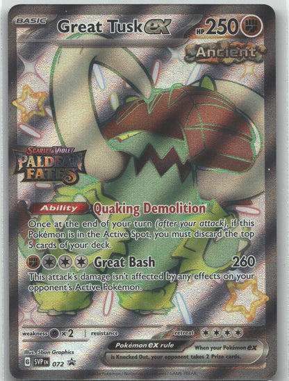 Great Tusk ex - 072 (Paldean Fates Stamped)
