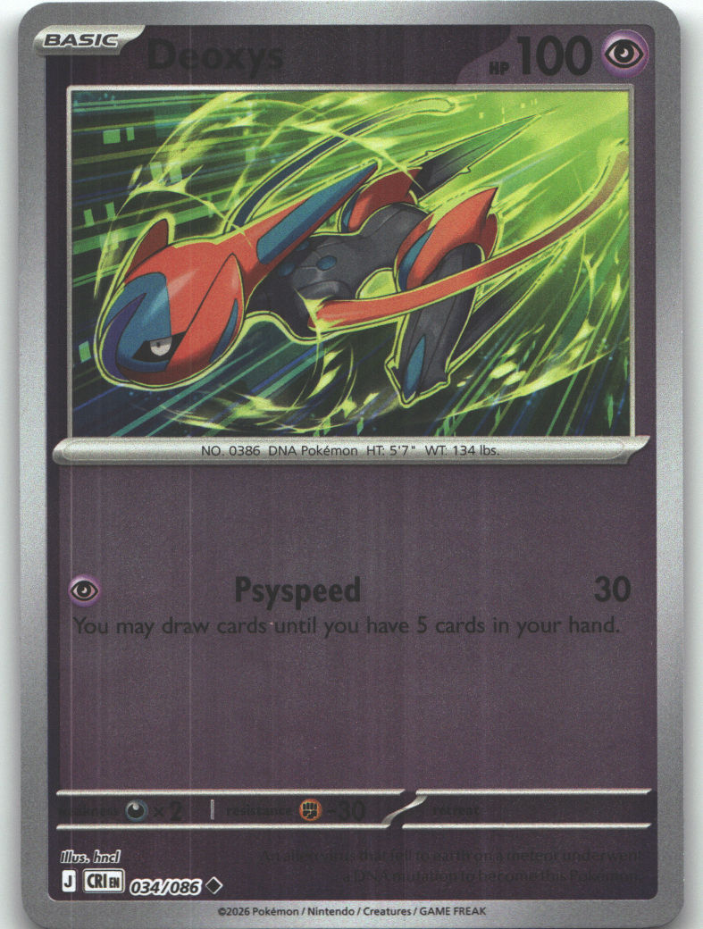 Deoxys - 034/086 | Near Mint / English / Reverse Holofoil
