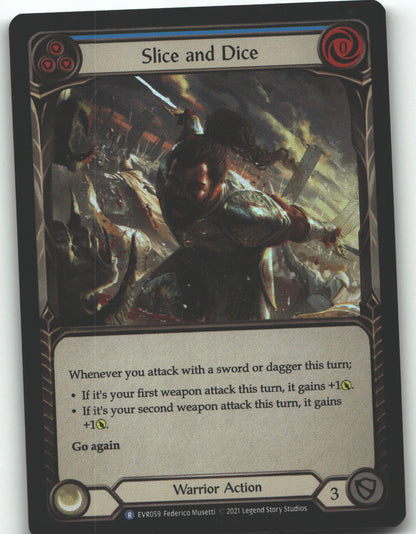 Slice and Dice (Blue) | Near Mint / English / 1st Edition Rainbow Foil
