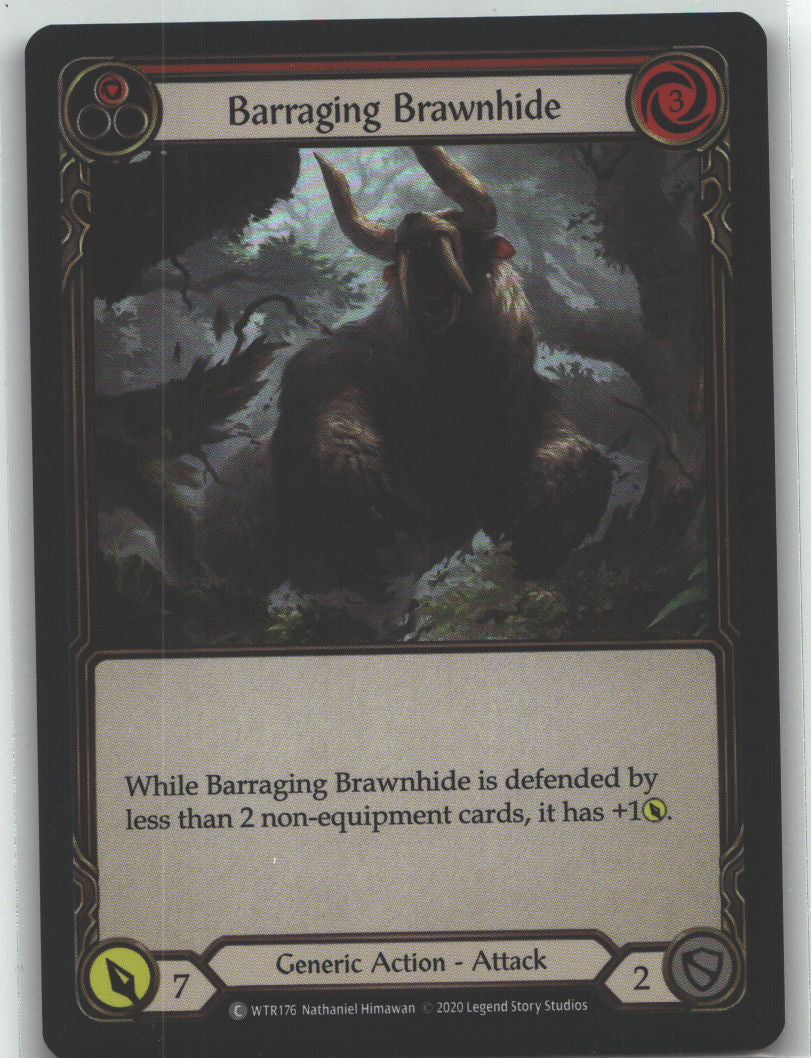 Barraging Brawnhide (Red) | Near Mint / English / Unlimited Edition Rainbow Foil