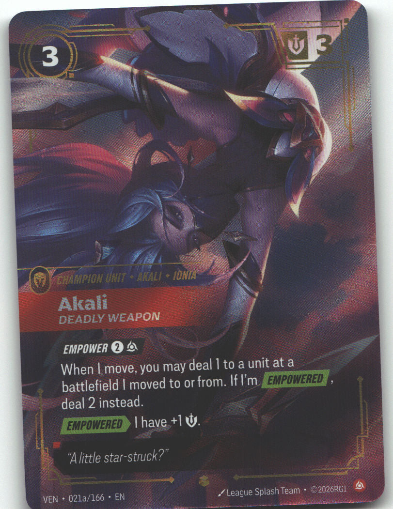 Akali, Deadly Weapon (Alternate Art)