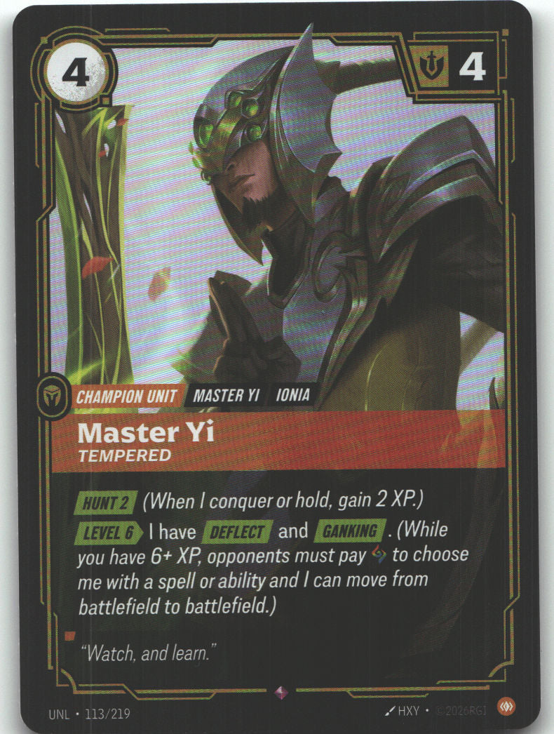 Master Yi, Tempered