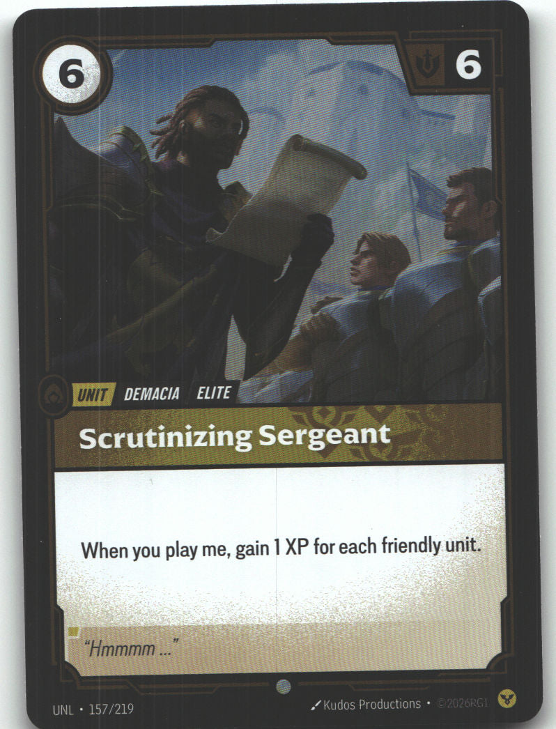 Scrutinizing Sergeant