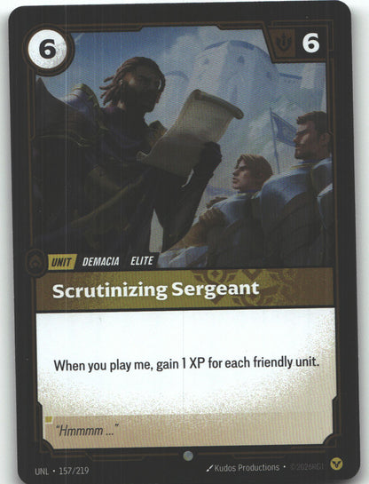 Scrutinizing Sergeant