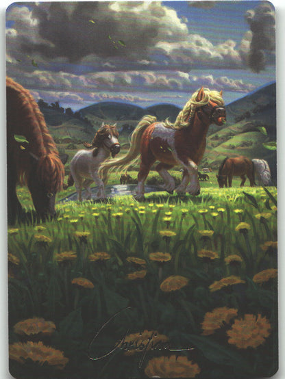 Troop of Ponies Art Card (Gold-Stamped Signature)