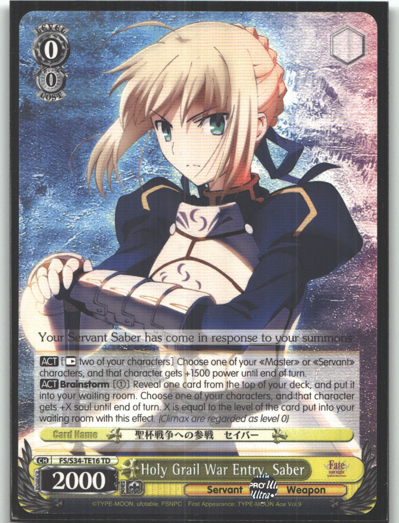 Holy Grail War Entry, Saber (SP)