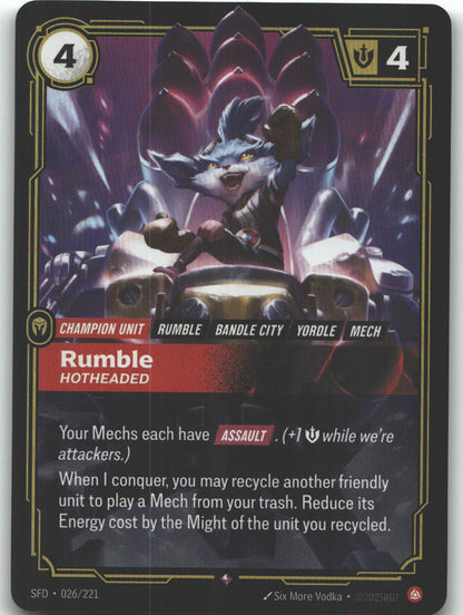 Rumble, Hotheaded