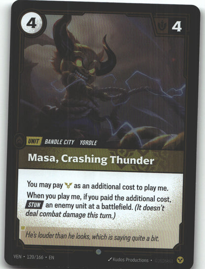 Masa, Crashing Thunder