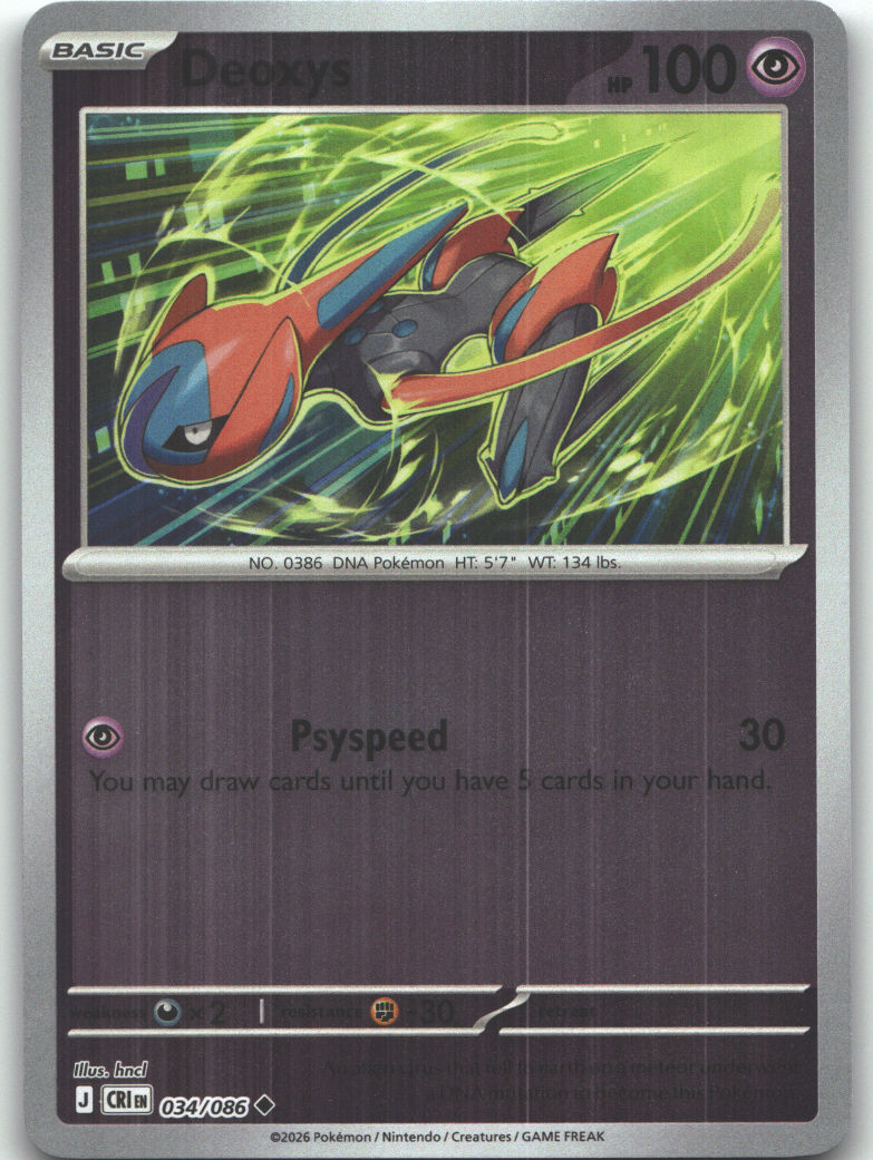 Deoxys - 034/086 | Near Mint / English / Reverse Holofoil