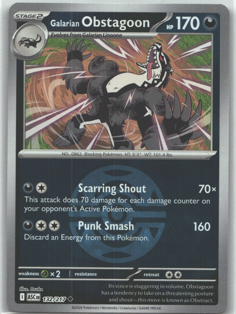 Galarian Obstagoon - 132/217 (Dusk Ball)