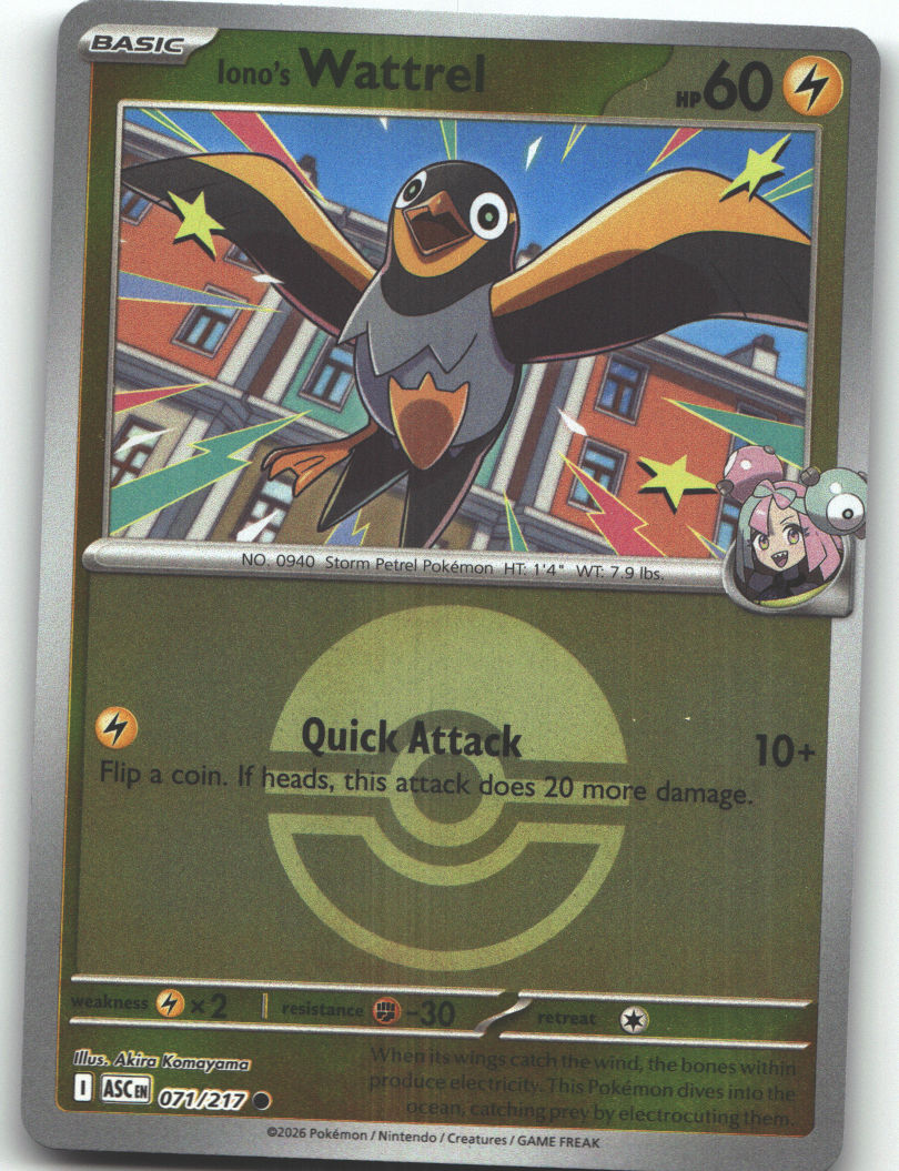 Iono's Wattrel - 071/217 (Poke Ball)