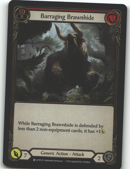 Barraging Brawnhide (Red) | Lightly Played / English / 1st Edition Rainbow Foil
