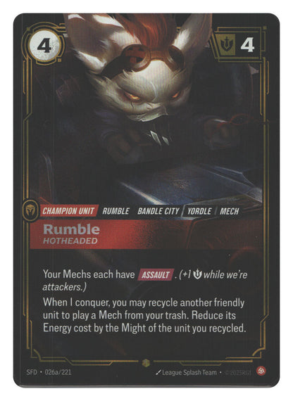 Rumble, Hotheaded (Alternate Art)