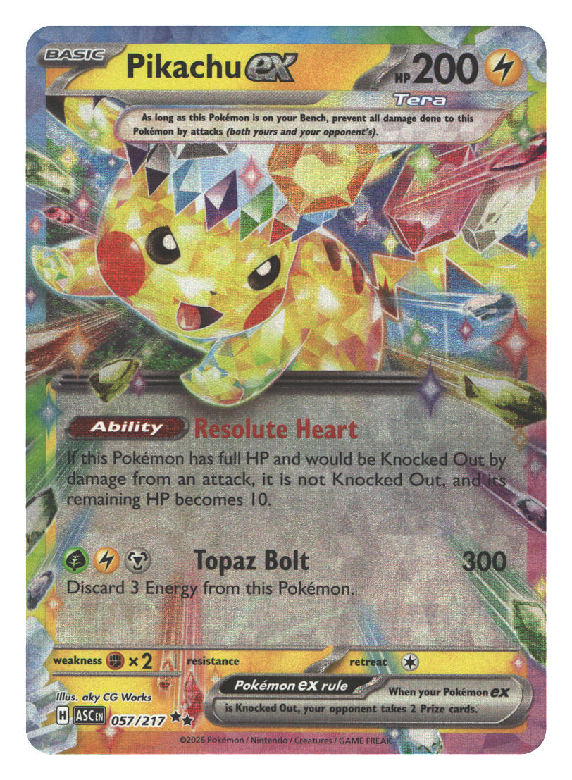 Pikachu ex - 057/217 | Near Mint / English / Holofoil