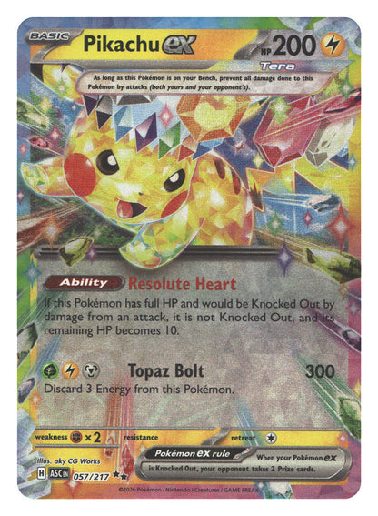 Pikachu ex - 057/217 | Near Mint / English / Holofoil