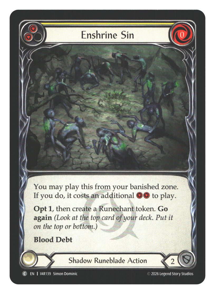 Enshrine Sin (Yellow) | Near Mint / English / Normal