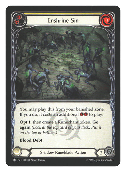 Enshrine Sin (Yellow) | Near Mint / English / Normal