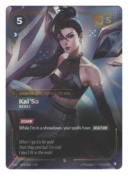 Kai'Sa, Rebel (K/DA Special Art Card) | Near Mint / English / Foil