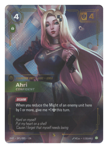 Ahri, Confident (K/DA Special Art Card) | Near Mint / English / Foil