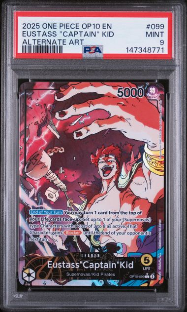 Eustass Captain Kid OP10 #099 PSA 9 – front