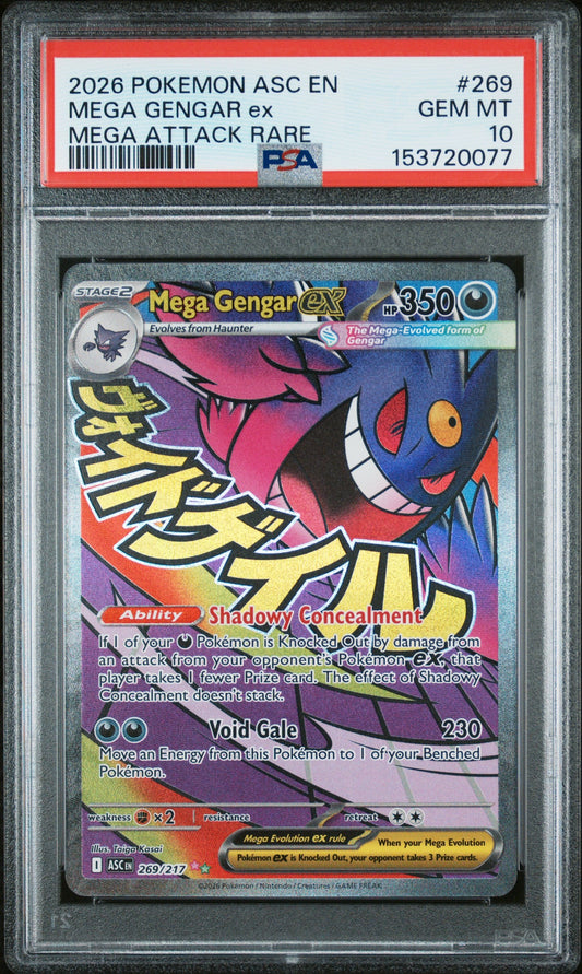 PSA 10 Mega Gengar ex 269/217 cert 153720077 front
