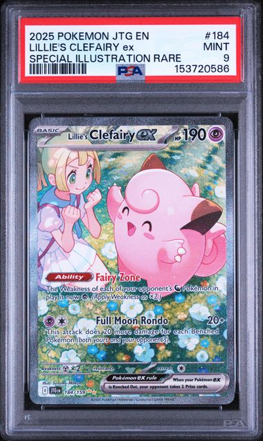 Lillie's Clefairy ex #184 PSA 9 – front