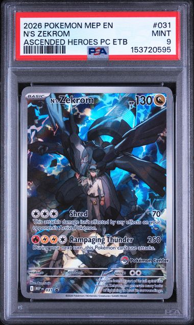 N's Zekrom #031 PSA 9 cert 153720595 – front