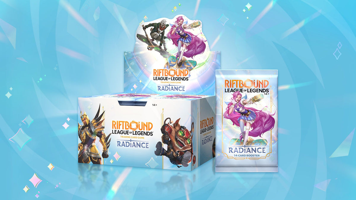 Official Riftbound Radiance booster box and booster pack artwork