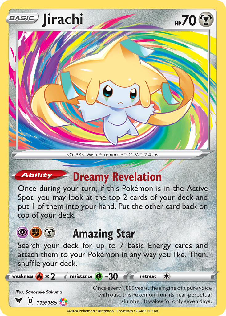 Jirachi Vivid Voltage #119 PSA 10 – stock card image (PSA scan unavailable)