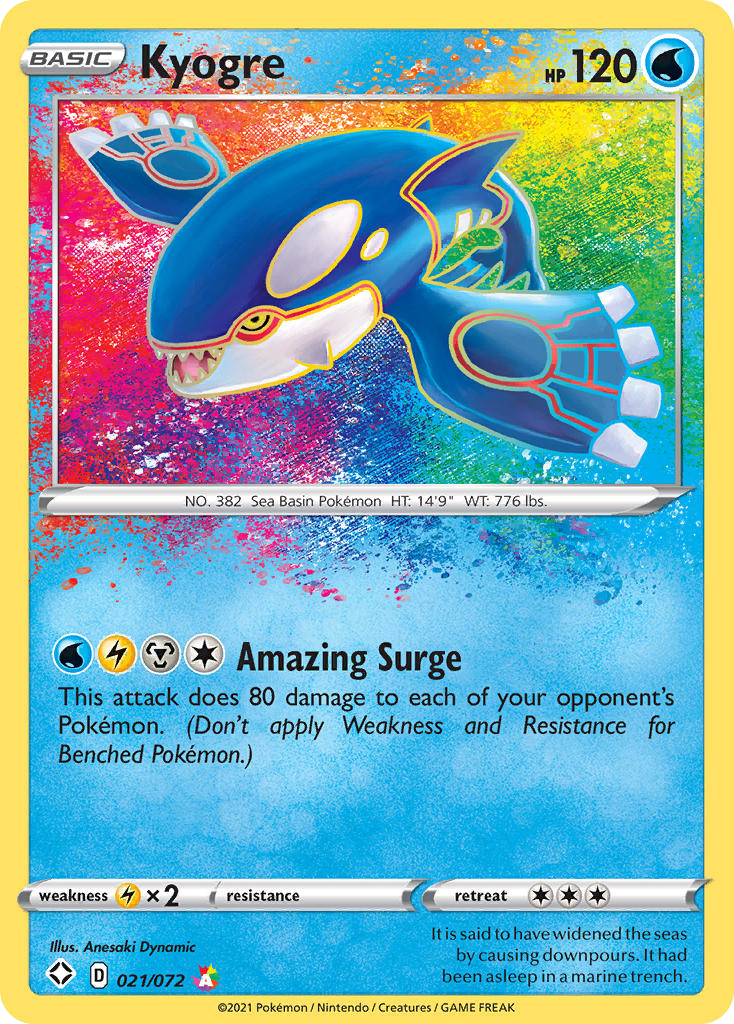 Kyogre Shining Fates #021 PSA 10 – stock card image (PSA scan unavailable)