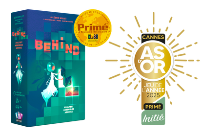 Behind puzzle game box with its As d'Or 2025 award badge